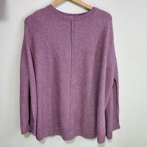 J. JILL Cotton Blend Knit Sweater Poncho Shrug Cape Pullover Purple Women's OS